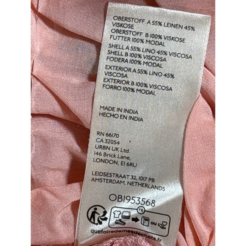 Maeve Anthropologie Floral Ruffle Mini Skort Pink Red Rose Linen Blend Size 12 - Picture 8 of 8